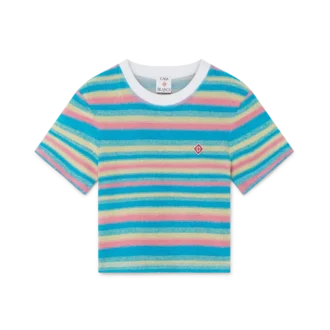 Top in spugna a righe