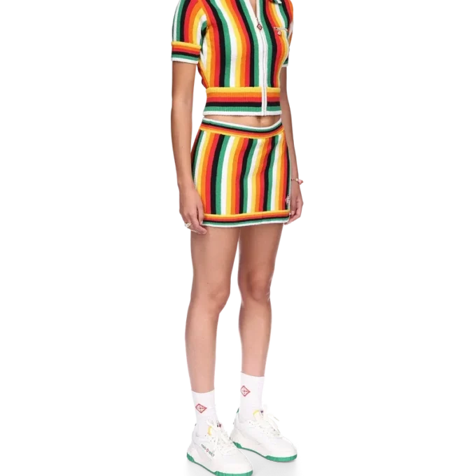 Top in spugna a righe