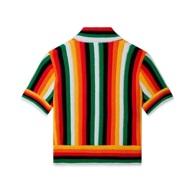 Top in spugna a righe