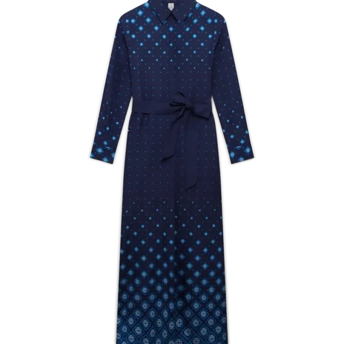 Vestito camicia in seta sfumato