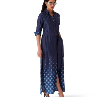 Vestito camicia in seta sfumato