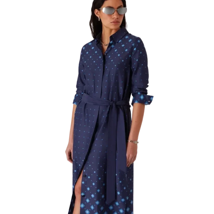 Vestito camicia in seta sfumato