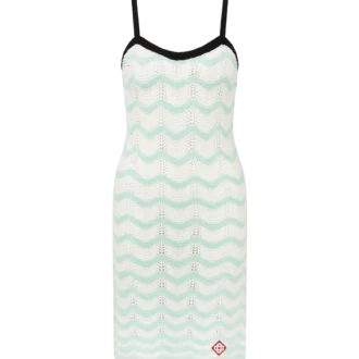 Vestito in cotone all’uncinetto con motivo a onde