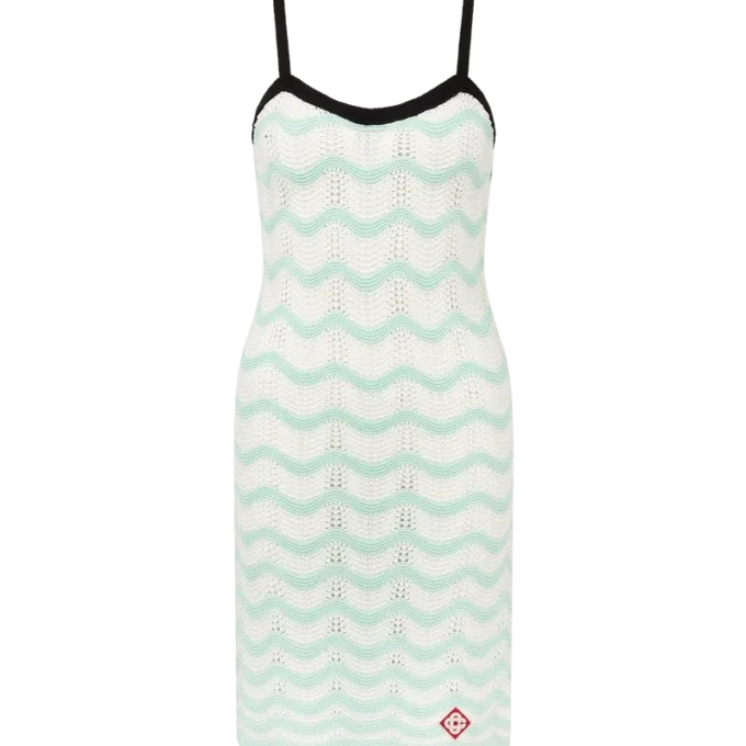 Vestito in cotone all’uncinetto con motivo a onde