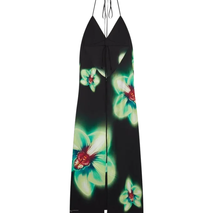 Vestito in seta Orchid Glitch