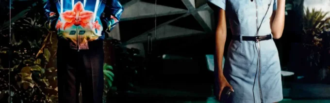 Vestito in seta Orchid Glitch