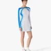 Vestito lungo da tennis elasticizzato bianco in mezzitoni