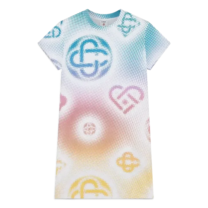 Vestito T-shirt con logo in mezzitoni