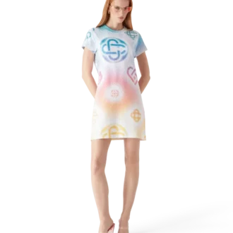 Vestito T-shirt con logo in mezzitoni