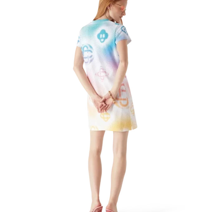 Vestito T-shirt con logo in mezzitoni