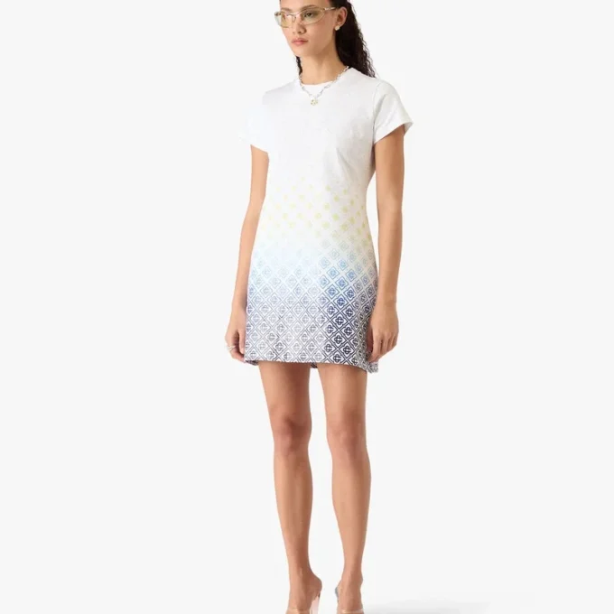 Vestito T-shirt con Monogram bianco sfumato